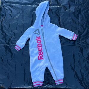 Reebok Infant Footie - White with Pink Accents